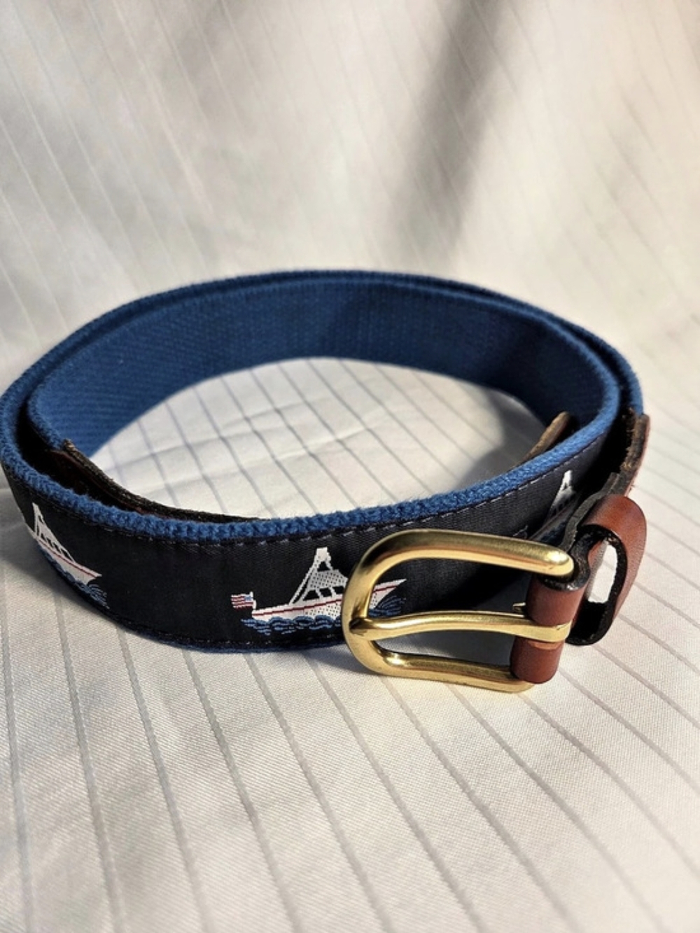 Leather Man Ltd Size 36 Nautical Fishing Boat Belt Top Grain Leather Made USA